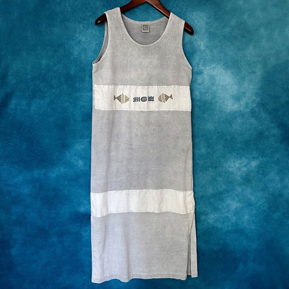 Viva City Cotton Shift Dress, Fishes-Design, Size S